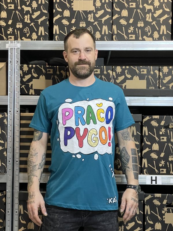 VYPRODÁNO! Triko z1z1 Pračo Pygo petrolej  | Fanshop Prago Union