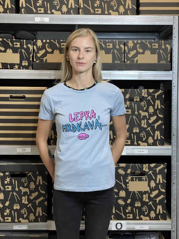 VYPRODÁNO Triko z dámské 1z1 Lepka Mrdkavá Pračo Pygo blue | Fanshop Prago Union